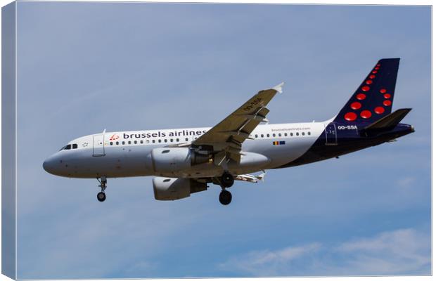 Brussels Airlines Airbus A319 Canvas Print by David Pyatt