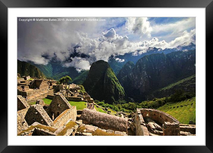 Machu Picchu scene Framed Mounted Print by Matthew Bates