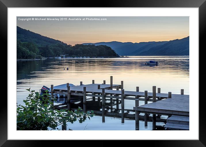  Sunset at St Fillans Framed Mounted Print by Michael Moverley