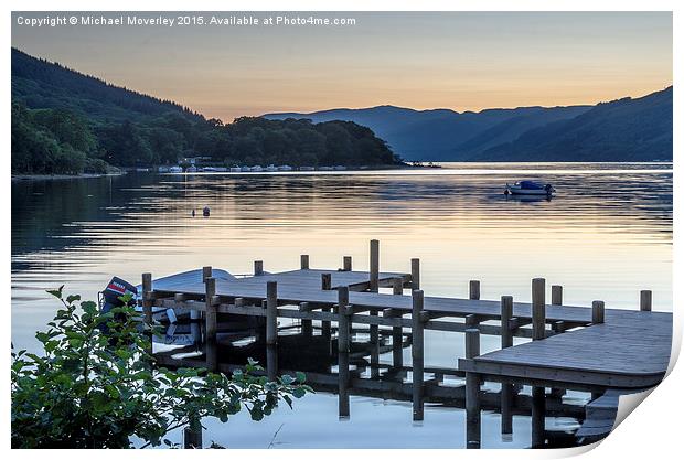  Sunset at St Fillans Print by Michael Moverley