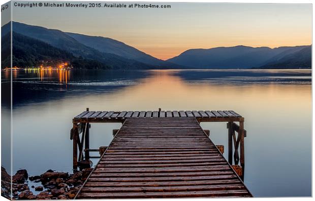 Jetty at St Fillans, Loch Earn Canvas Print by Michael Moverley