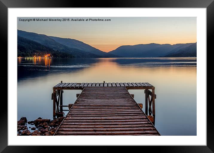 Jetty at St Fillans, Loch Earn Framed Mounted Print by Michael Moverley