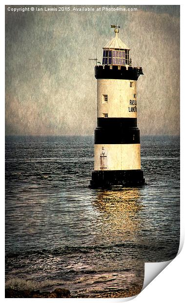  Penmon Trwyn Du Lighthouse Anglesey Print by Ian Lewis