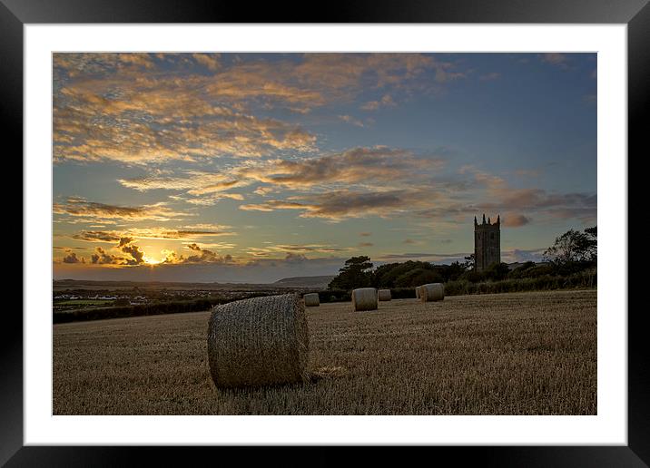  Church bales sunset Framed Mounted Print by Dave Wilkinson North Devon Ph