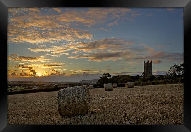  Church bales sunset Framed Print by Dave Wilkinson North Devon Ph