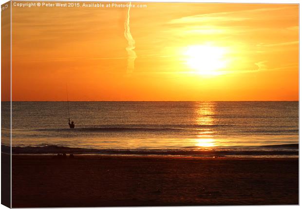  Fishermans sunrise Canvas Print by Peter West