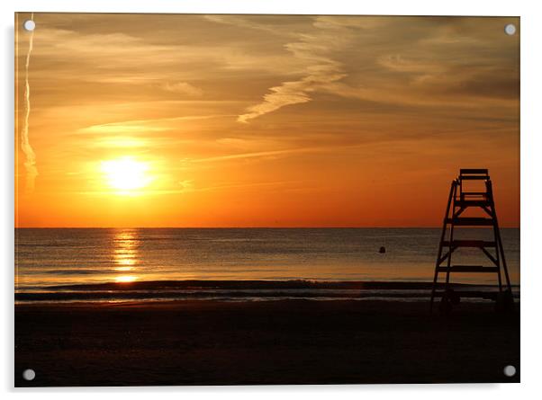  Beach sunrise Acrylic by Peter West