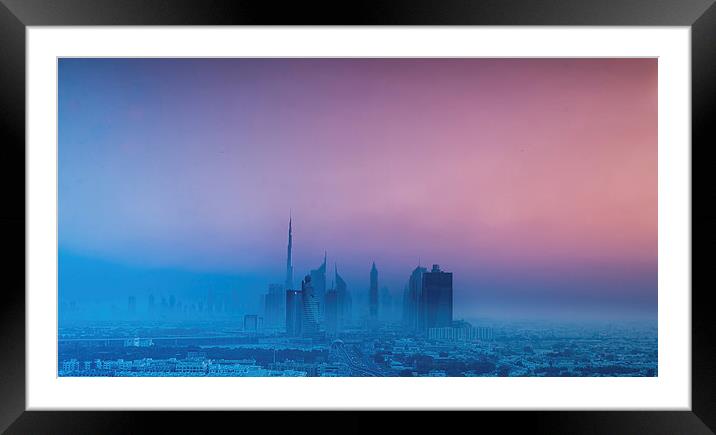  Dubai Skyline Framed Mounted Print by Louise Wilden
