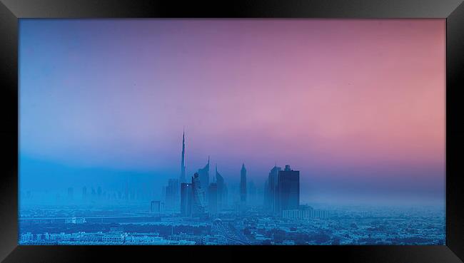  Dubai Skyline Framed Print by Louise Wilden