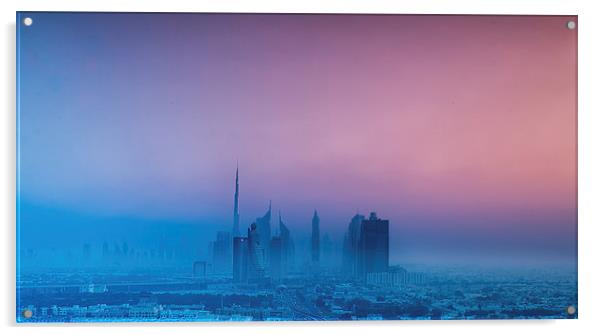  Dubai Skyline Acrylic by Louise Wilden