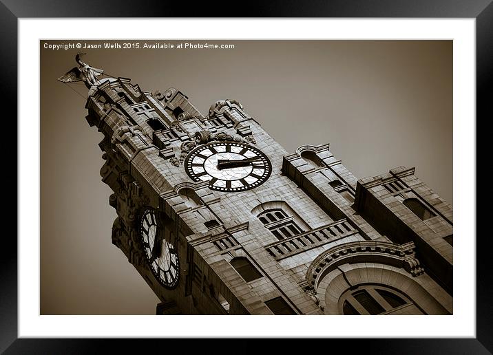Royal Liver Building - split tone Framed Mounted Print by Jason Wells