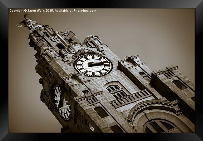 Royal Liver Building - split tone Framed Print by Jason Wells