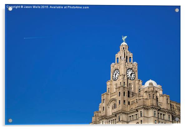 Royal Liver Building against a blue sky Acrylic by Jason Wells