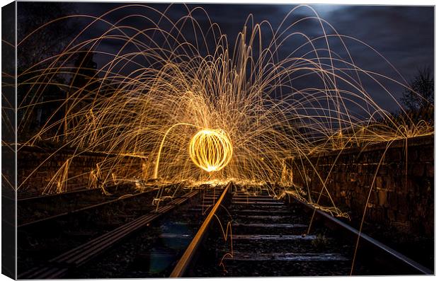  orb on the tracks  Canvas Print by Chris Bradley