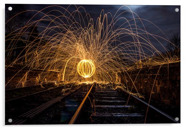  orb on the tracks  Acrylic by Chris Bradley