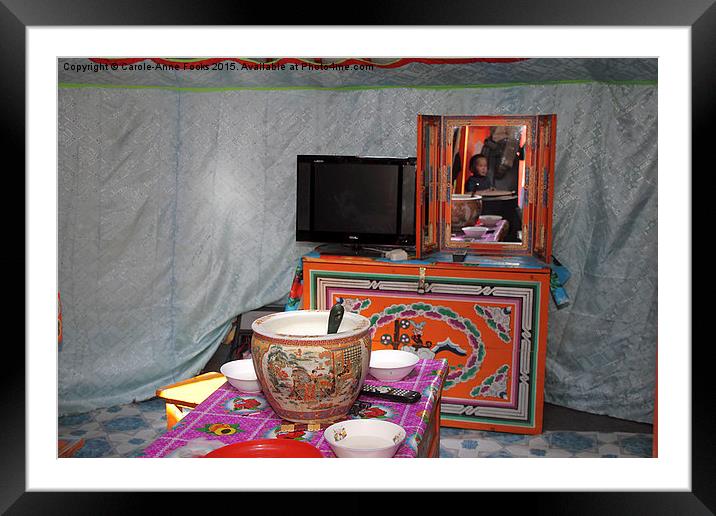  Mongolian Ger Interior Framed Mounted Print by Carole-Anne Fooks