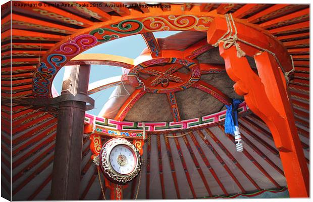   Mongolian Ger Interior Canvas Print by Carole-Anne Fooks