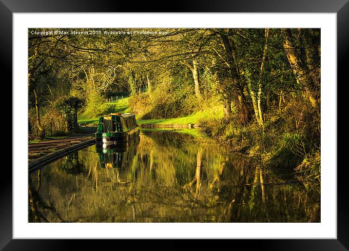  A tranquil scene at dawn on the Monmouth Brecon C Framed Mounted Print by Max Stevens