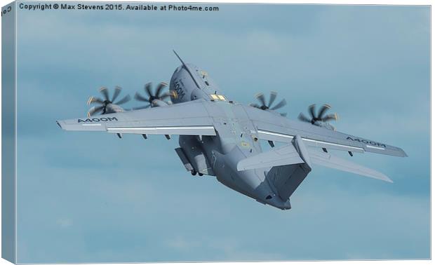  Airbus Military A400M lifts off Canvas Print by Max Stevens