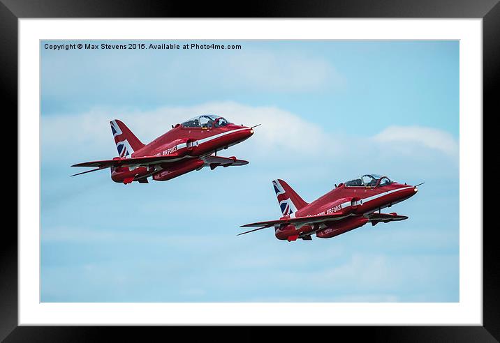  Red Arrows pair 2015 Framed Mounted Print by Max Stevens