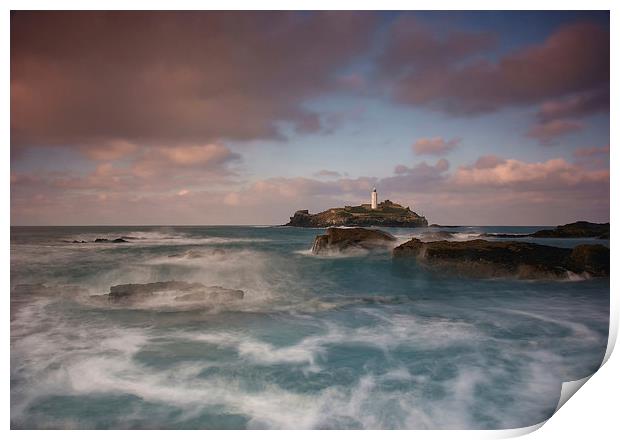  Godrevy Lighthouse, St Ives Bay Print by Brian Pierce