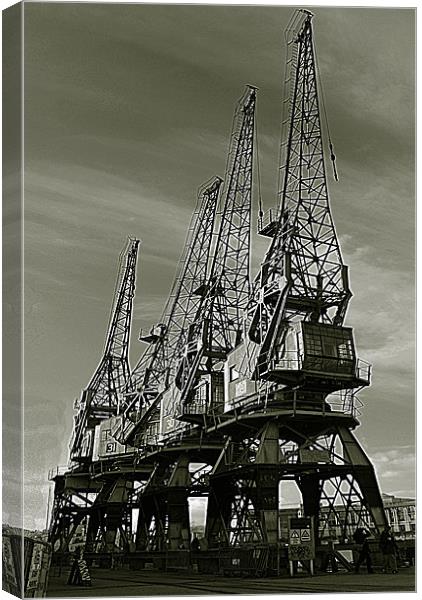 Dock Cranes Canvas Print by Rob Hawkins