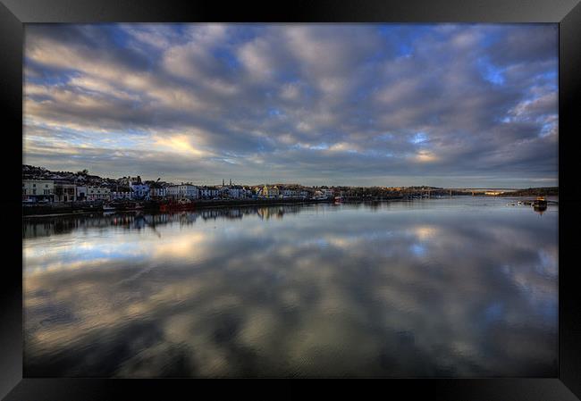 Evening sky over Bideford Quay Framed Print by Mike Gorton