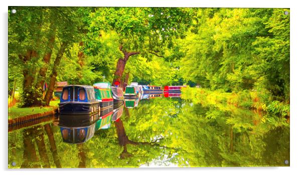  Wey Navigation Canal Surrey 1 Acrylic by Clive Eariss