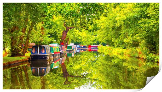  Wey Navigation Canal Surrey 1 Print by Clive Eariss