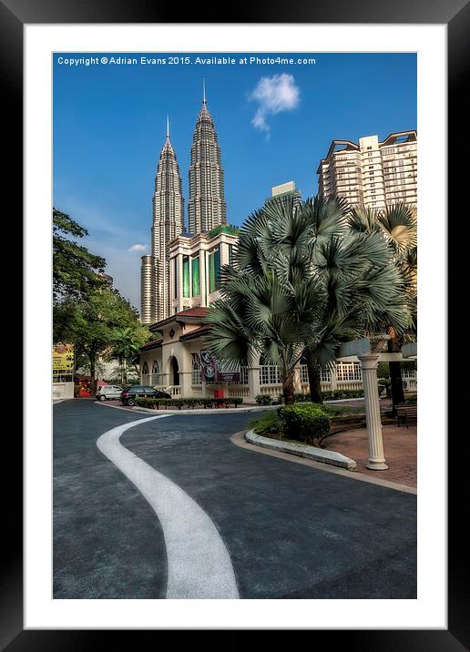 Petronas Towers Framed Mounted Print by Adrian Evans