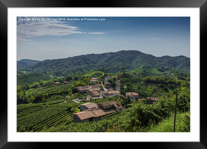 Landscape of the Prosecco wine region. Framed Mounted Print by Fabrizio Malisan