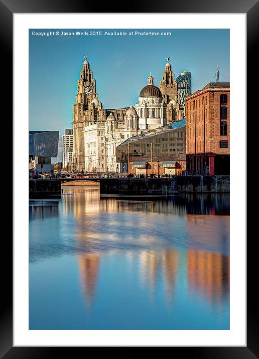  Reflections of Pier Head (portrait) Framed Mounted Print by Jason Wells
