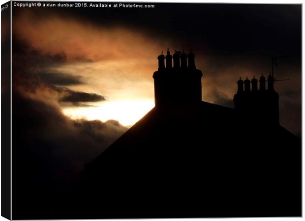 lovely roof top sunset in Arbroath Canvas Print by aidan dunbar