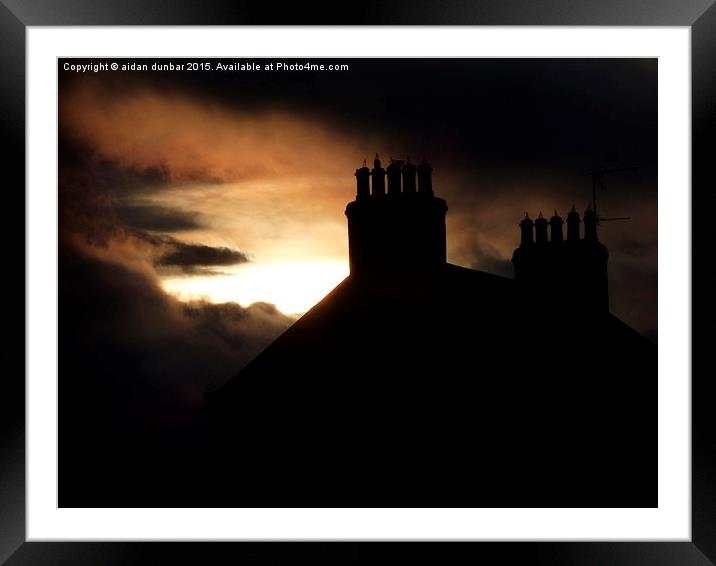  lovely roof top sunset in Arbroath Framed Mounted Print by aidan dunbar