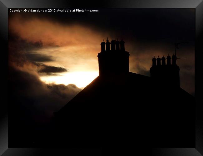  lovely roof top sunset in Arbroath Framed Print by aidan dunbar