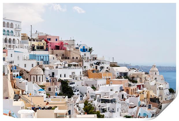 Santorini Fira Steep City View Print by Antony McAulay