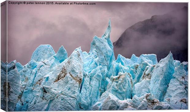 Glacier Bay Blue Canvas Print by Peter Lennon
