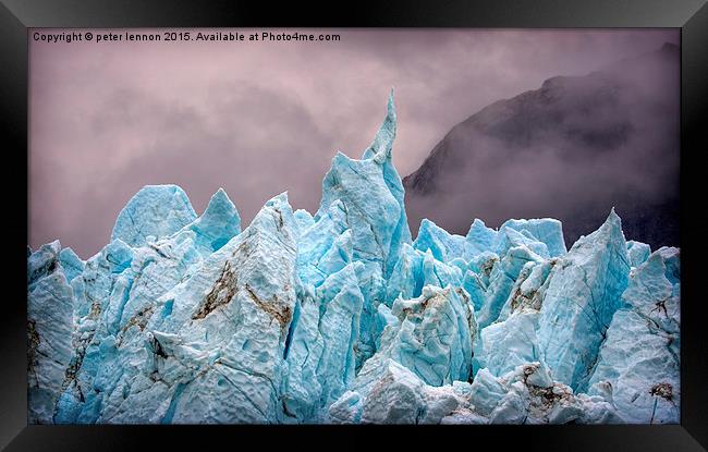 Glacier Bay Blue Framed Print by Peter Lennon