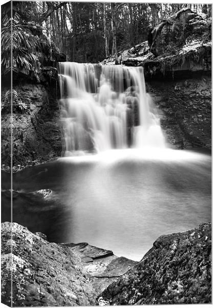  Goit Stock Waterfall Black and white Canvas Print by ZI Photography
