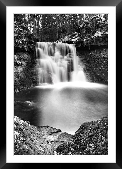  Goit Stock Waterfall Black and white Framed Mounted Print by ZI Photography