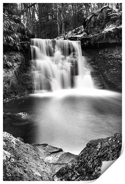  Goit Stock Waterfall Black and white Print by ZI Photography