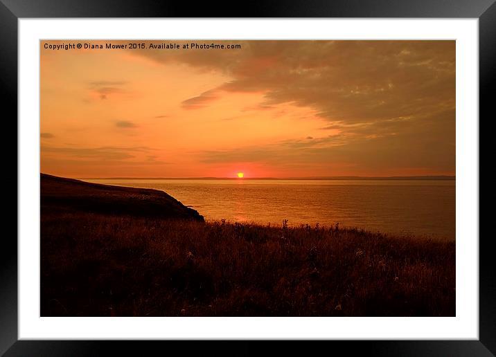  Sand Point Sunset Framed Mounted Print by Diana Mower