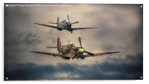  Spitfire Flypast Acrylic by Nigel Bangert