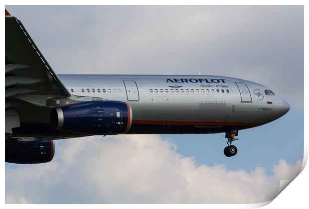 Aeroflot Airbus A330 Print by David Pyatt