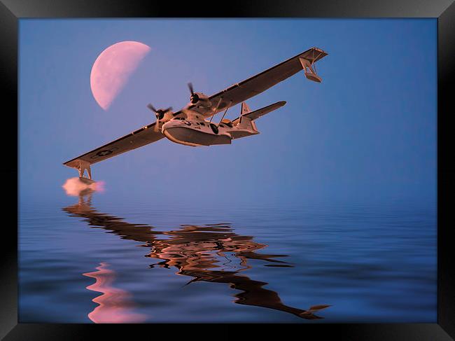  Flying by moonlight Framed Print by Sam Smith