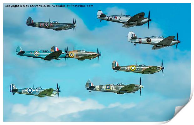  Battle of Britain 75th Anniversary Flypast Print by Max Stevens