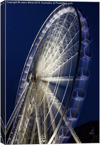 Portrait image of the Liverpool wheel Canvas Print by Jason Wells