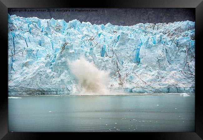  Calving Glacier Framed Print by Peter Lennon