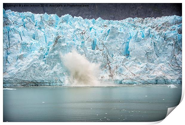  Calving Glacier Print by Peter Lennon