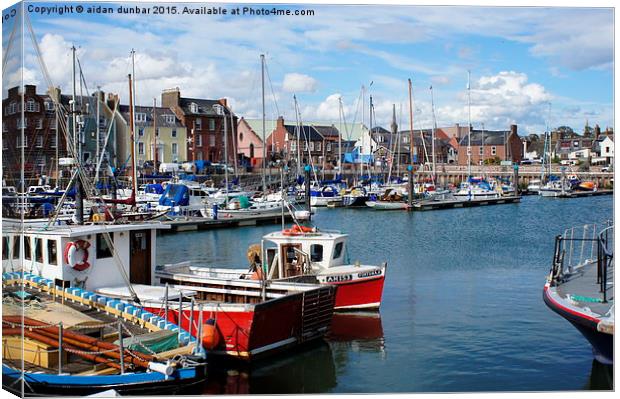  Arbroath harbour on a sunny day  Canvas Print by aidan dunbar